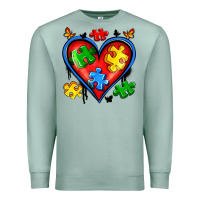 Seafoam autism heart Premium Sweatshirt - Artiststas