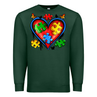 Sports Green autism heart Premium Sweatshirt - Artiststas
