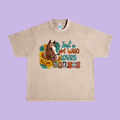 Just A Girl Who Loves Horses Urban Heavy Tee Designed By Artiststas