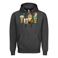 Charcoal Heather jesus coffee cups Zipper Hoodie - Zillion Design Studio