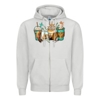 Dove Grey jesus coffee cups Zipper Hoodie - Zillion Design Studio