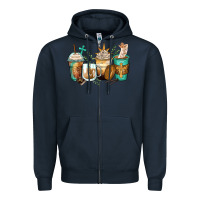 Navy jesus coffee cups Zipper Hoodie - Zillion Design Studio
