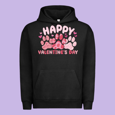 Happy Valentine's Day Urban Hoodie Designed By Maliassmallbusiness