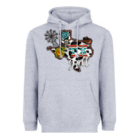 Heather Grey tx yall western Heavyweight Hoodie - CowhideDigitalArt
