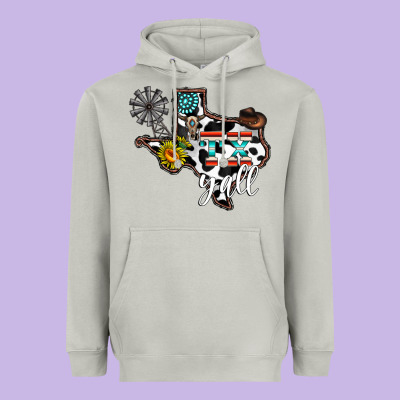 Tx Yall Western Heavyweight Hoodie Designed By Cowhidedigitalart