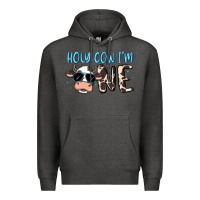 Charcoal Heather holy cow i'm one Premium Hoodie - MaliasSmallBusiness