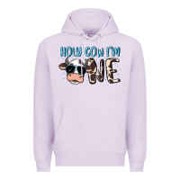 Lilac holy cow i'm one Premium Hoodie - MaliasSmallBusiness