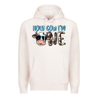 Pale Pink holy cow i'm one Premium Hoodie - MaliasSmallBusiness