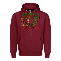 Burgundy i am not an elf i am just short christmas Zipper Hoodie - RanaPortraitStore