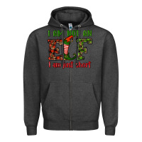 Charcoal Heather i am not an elf i am just short christmas Zipper Hoodie - RanaPortraitStore