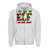 Dove Grey i am not an elf i am just short christmas Zipper Hoodie - RanaPortraitStore