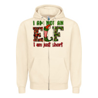 Sandshell i am not an elf i am just short christmas Zipper Hoodie - RanaPortraitStore
