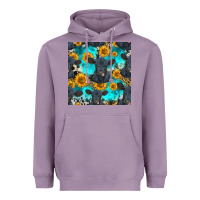 Lavender black angus and sunflowers seamless pattern Heavyweight Hoodie - HRA Design Shop