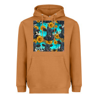 Meerkat black angus and sunflowers seamless pattern Heavyweight Hoodie - HRA Design Shop