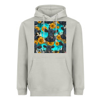 Moon Dust black angus and sunflowers seamless pattern Heavyweight Hoodie - HRA Design Shop