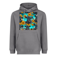 Storm black angus and sunflowers seamless pattern Heavyweight Hoodie - HRA Design Shop