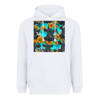 White black angus and sunflowers seamless pattern Heavyweight Hoodie - HRA Design Shop