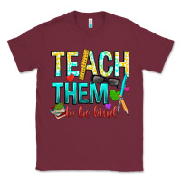 Burgundy teach them to be kind Classic Tee - texasbilliewilder