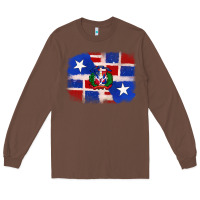 Chestnut dominican and puerto rico flag Long Sleeve Tee - texasbilliewilder