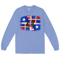 Colony Blue dominican and puerto rico flag Long Sleeve Tee - texasbilliewilder