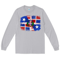 Moon Dust dominican and puerto rico flag Long Sleeve Tee - texasbilliewilder