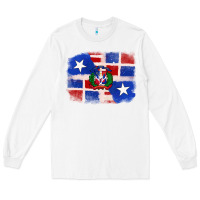 White dominican and puerto rico flag Long Sleeve Tee - texasbilliewilder