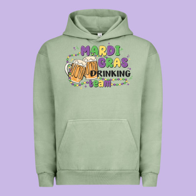 Mardi Gras Drinking Team Urban Hoodie Designed By Maliassmallbusiness