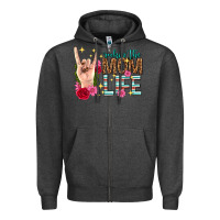 Charcoal Heather rockin the mom life mothers day Zipper Hoodie - texasbilliewilder