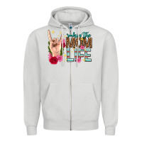 Dove Grey rockin the mom life mothers day Zipper Hoodie - texasbilliewilder