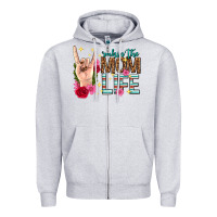 Heather Grey rockin the mom life mothers day Zipper Hoodie - texasbilliewilder