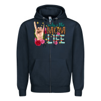 Navy rockin the mom life mothers day Zipper Hoodie - texasbilliewilder