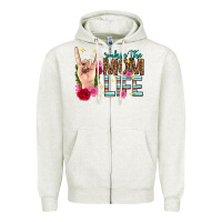 Oatmeal Heather rockin the mom life mothers day Zipper Hoodie - texasbilliewilder