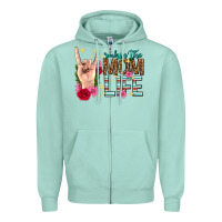 Seafoam rockin the mom life mothers day Zipper Hoodie - texasbilliewilder