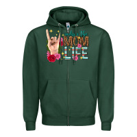 Sports Green rockin the mom life mothers day Zipper Hoodie - texasbilliewilder