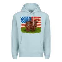 Blue Mist American cows Premium Hoodie - MaliasSmallBusiness