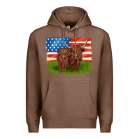Chestnut American cows Premium Hoodie - MaliasSmallBusiness