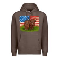 Coffee American cows Premium Hoodie - MaliasSmallBusiness