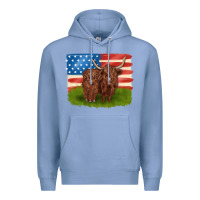Colony Blue American cows Premium Hoodie - MaliasSmallBusiness