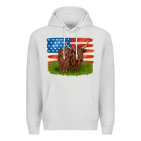 Dove Grey American cows Premium Hoodie - MaliasSmallBusiness