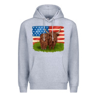 Heather Grey American cows Premium Hoodie - MaliasSmallBusiness
