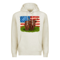 Oatmeal Heather American cows Premium Hoodie - MaliasSmallBusiness