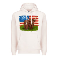 Pale Pink American cows Premium Hoodie - MaliasSmallBusiness