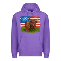 Purple American cows Premium Hoodie - MaliasSmallBusiness