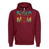 Burgundy rodeo mom mothers day Zipper Hoodie - texasbilliewilder