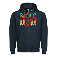 Navy rodeo mom mothers day Zipper Hoodie - texasbilliewilder