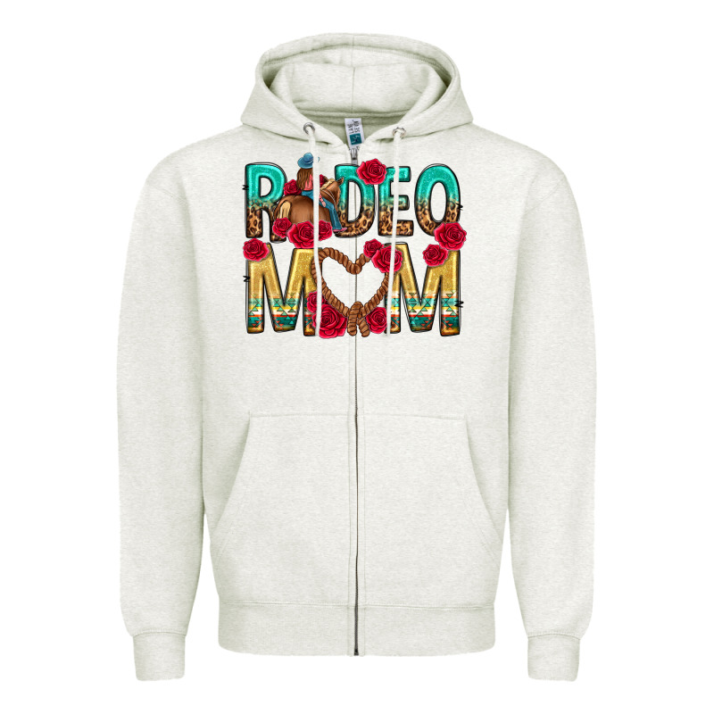 Rodeo Mom Mothers Day Zipper Hoodie by texasbilliewilder | Teevron
