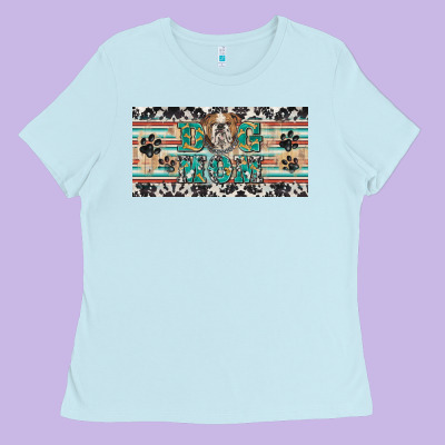 Dog Mom English Bulldog License Plate Template Ladies Tee Designed By Barkaloodesign