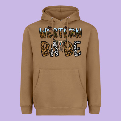 Western Babe Heavyweight Hoodie Designed By Cowhidedigitalart