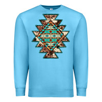 Ocean Blue cowhide leopard gemstone aztec Premium Sweatshirt - JahusDesignShop