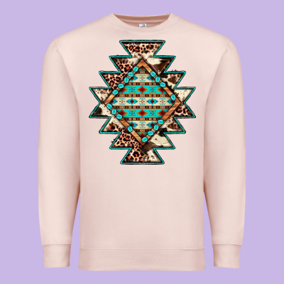 Cowhide Leopard Gemstone Aztec Premium Sweatshirt Designed By Jahusdesignshop